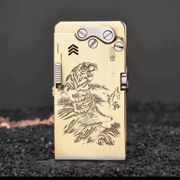 Encendedor Mecánico Artesanal - Latón y Titanio Recargable