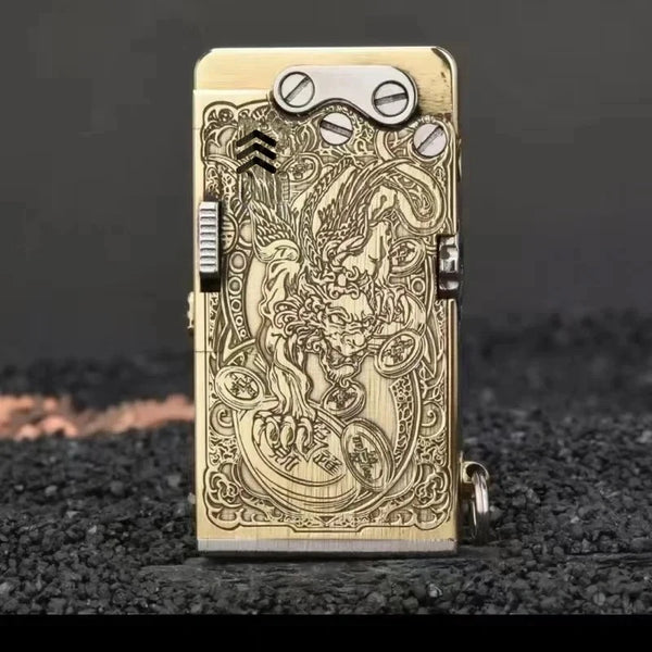 Encendedor Mecánico Artesanal - Latón y Titanio Recargable