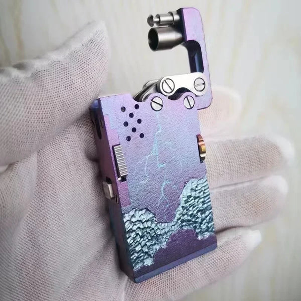 Encendedor Mecánico Artesanal - Latón y Titanio Recargable