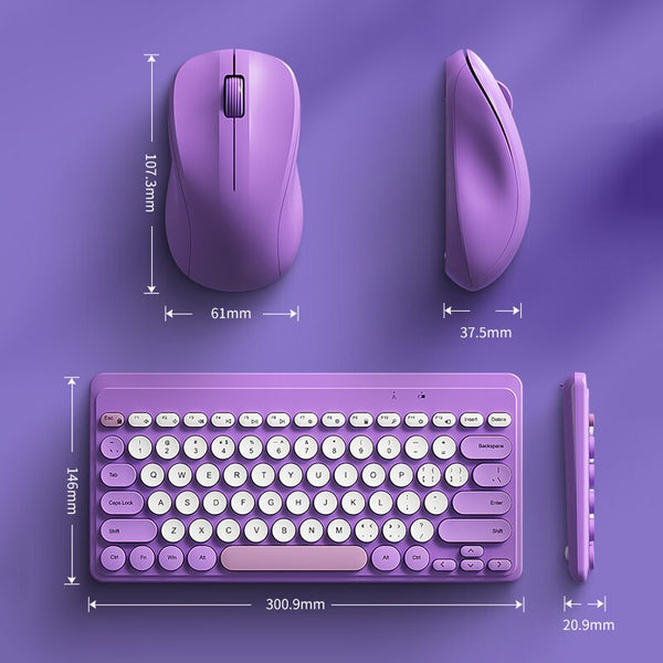 Teclado Inglés inalámbrico Redondeado Retro colores 79 teclas silenciosoMute Gaming Keyboard Wireless For PC Gamer Computer Laptop Mac Office Work Mini Keyboards